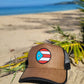 Gorra de paja con bandera redonda