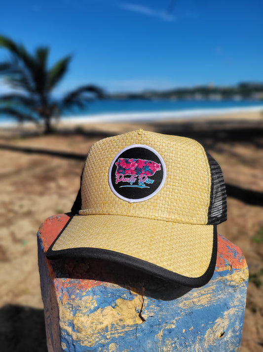 Gorra de paja Puerto Rico Rosado