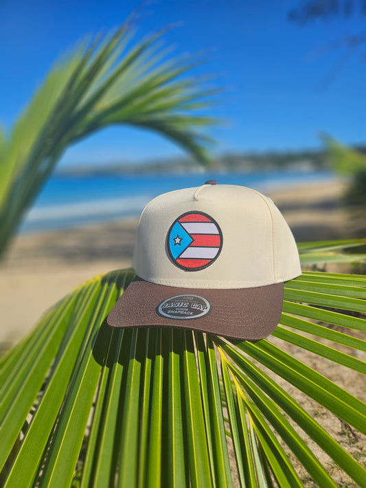 Gorra de tela 2 colores "Crema y marrón"