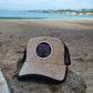 Gorra de tela simulando paja "Coquí Taino Blanco y Negro"