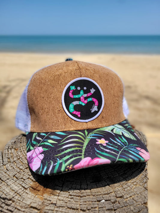 Gorra de Corcho "Coquí Taino Rosa"
