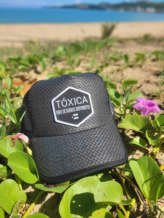 Gorra de paja "Tóxica de buenos sentimientos"