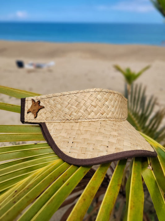 Visera de paja tortuga