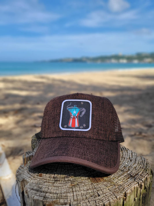 Gorra de tela simulando paja "Greca"