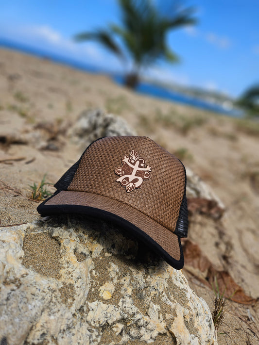 Gorra de paja "Coqui taino"